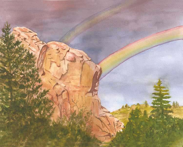 Double Rainbow Watercolor