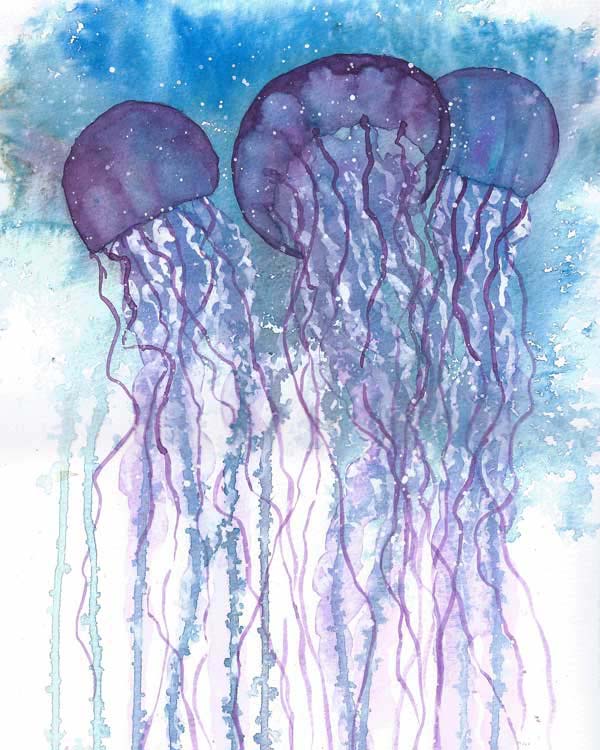 Spontaneous Jellyfish watercolor